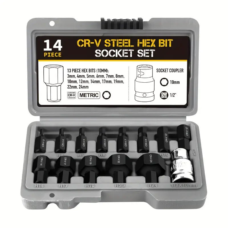 14-piece hexagon socket bit set