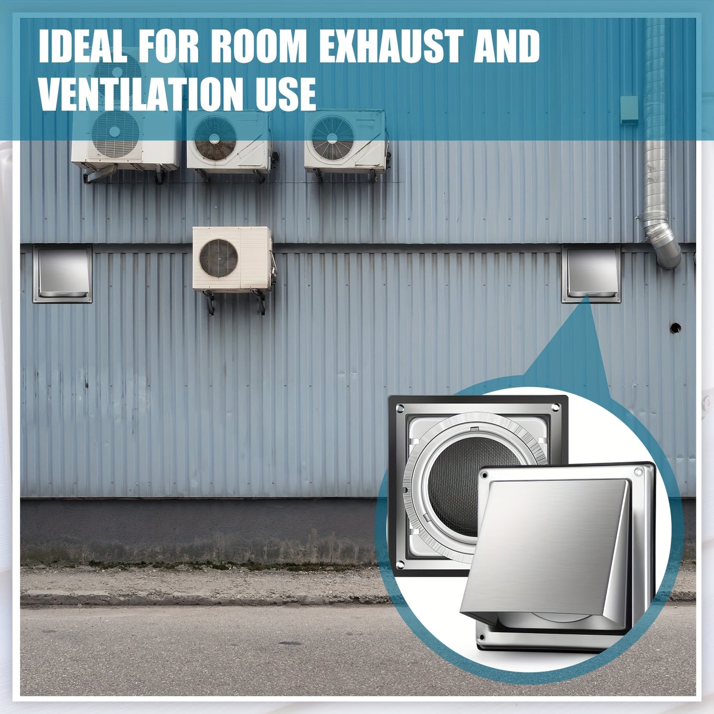 4" Outdoor Dryer Vent Cover with Stainless Steel Screen Silver Guard