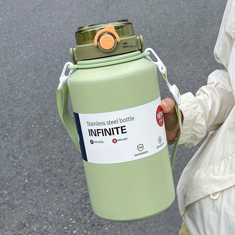 1pc Stainless Steel Insulated Tumbler 1000ml Large Capacity with Handle