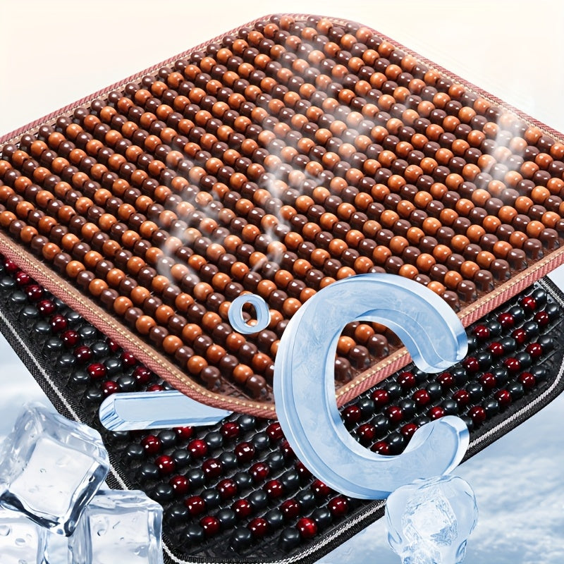 Premium Wooden Bead Seat Covers, Ventilated Cooling Pads