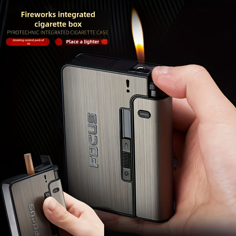 Portable Cigarette Case  with Built-in Lighter Compartment