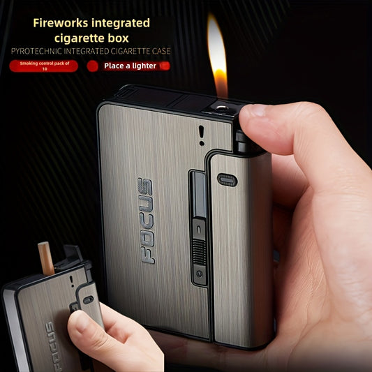 Portable Cigarette Case  with Built-in Lighter Compartment