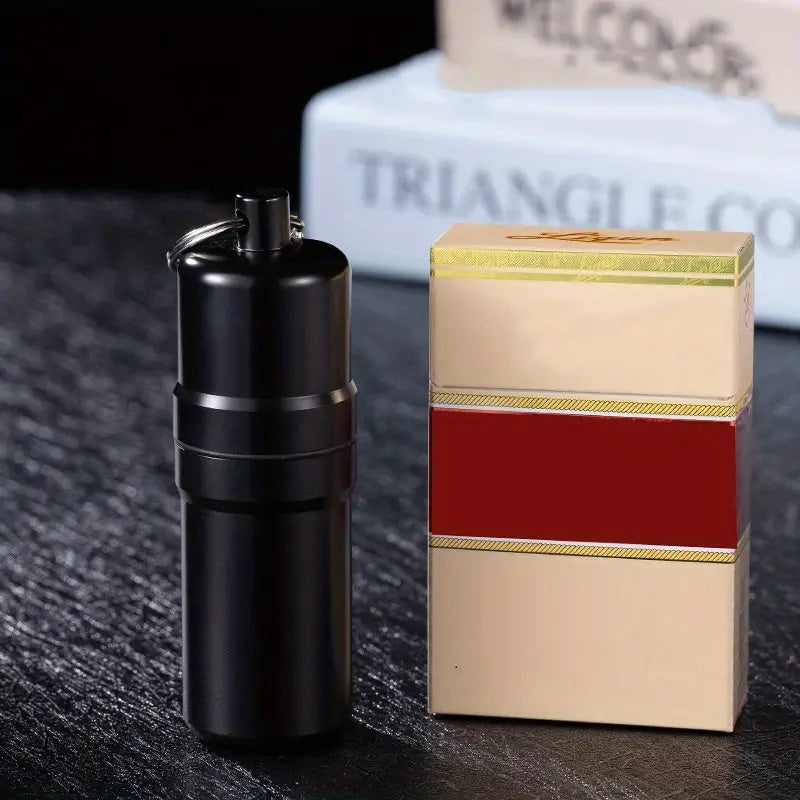 1pc Sleek Brass-Toned Waterproof Metal Cigarette Case