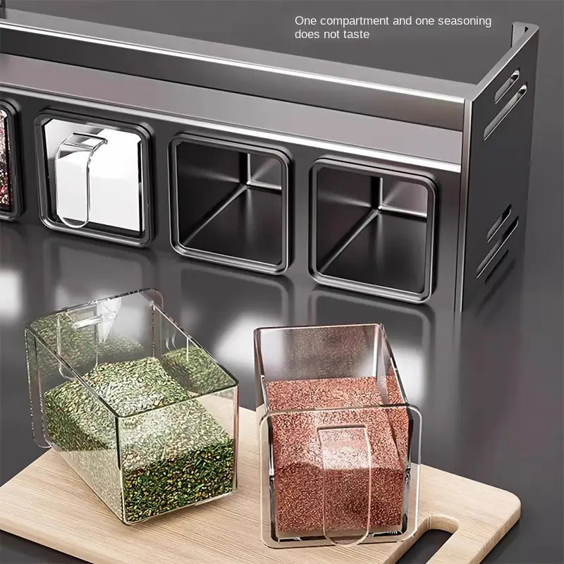 1pc No-Drill Wall-Mounted Spice Organizer Rack