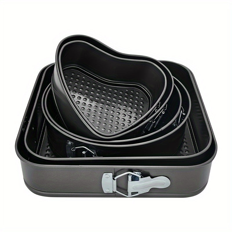 6pcs, Round, Heart, Square, Cake Pan, Loose Bottom Baking Cake Mould
