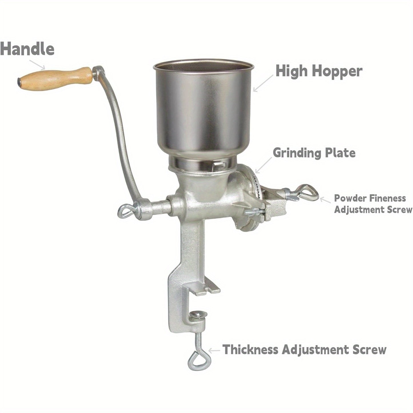 Heavy Duty Cast Iron Manual Grain Mill & Coffee Grinder