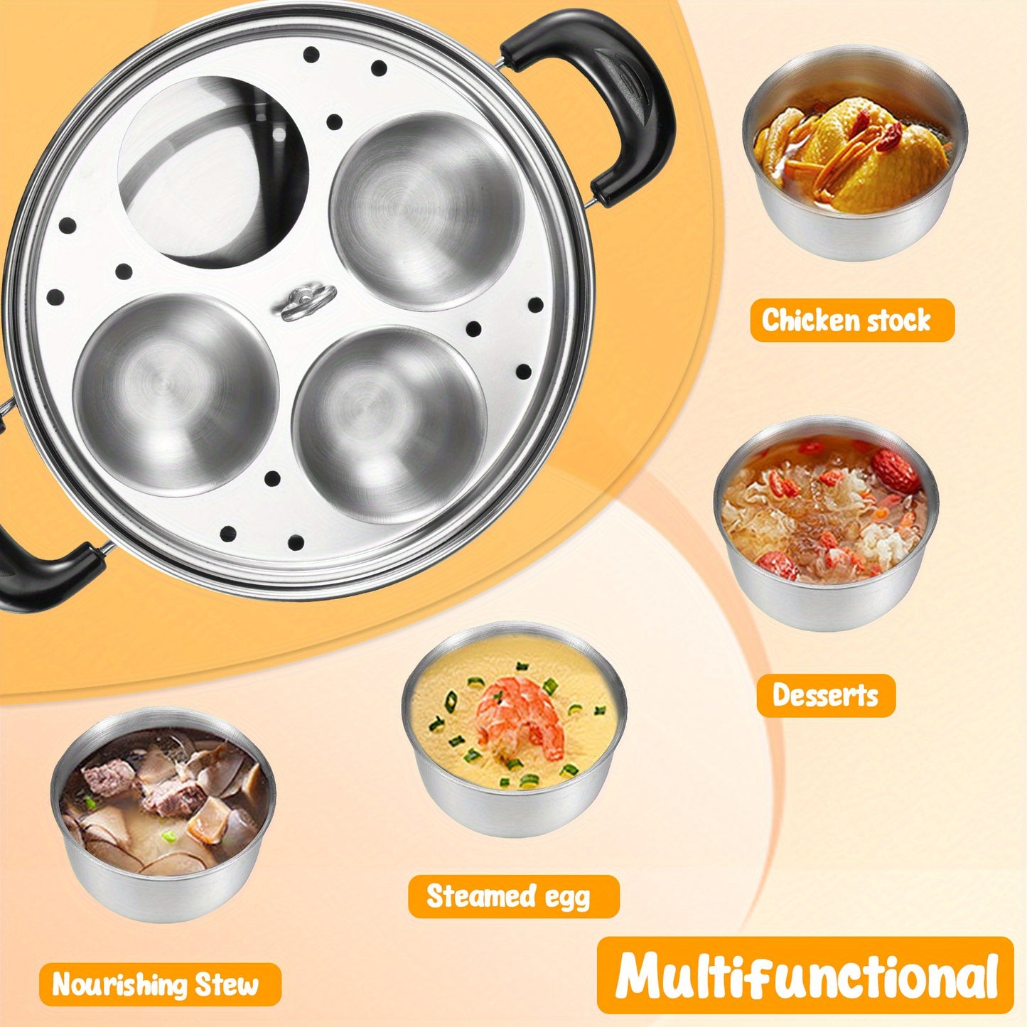 Stainless steel egg steamer multi-purpose egg steamer