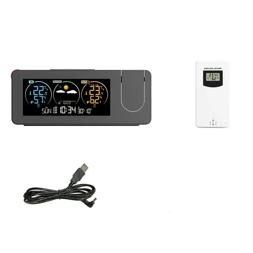 Multifunctional Electronic Projection Clock with Weather Station