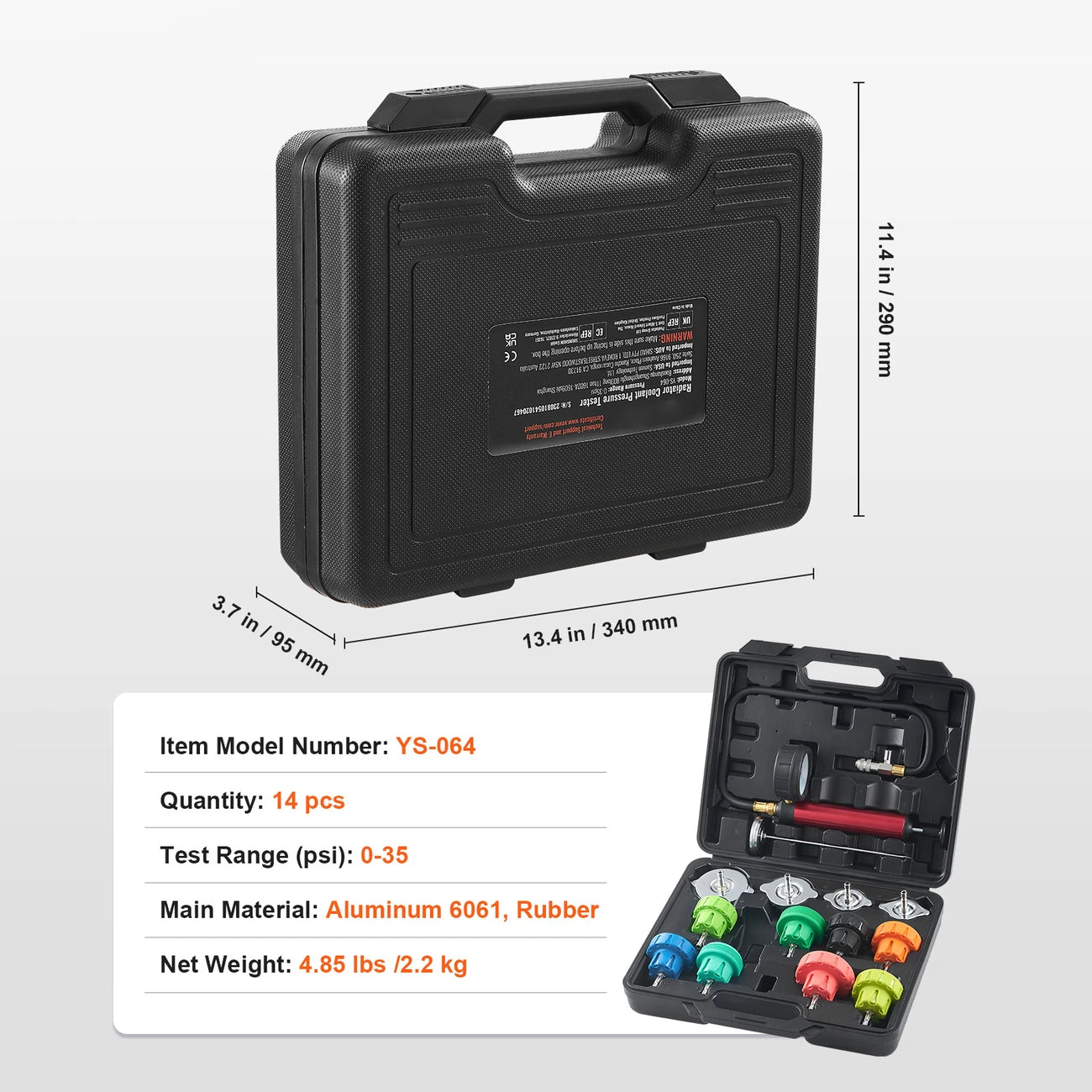 Automobile water tank pressure leak detection kit tool