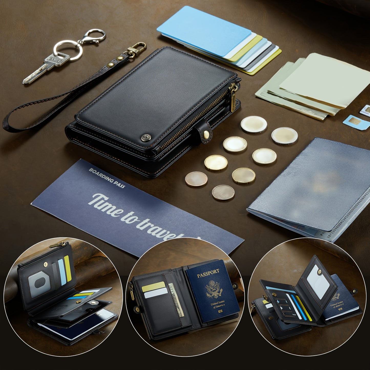Portable Multi-card Credit Card Passport Case