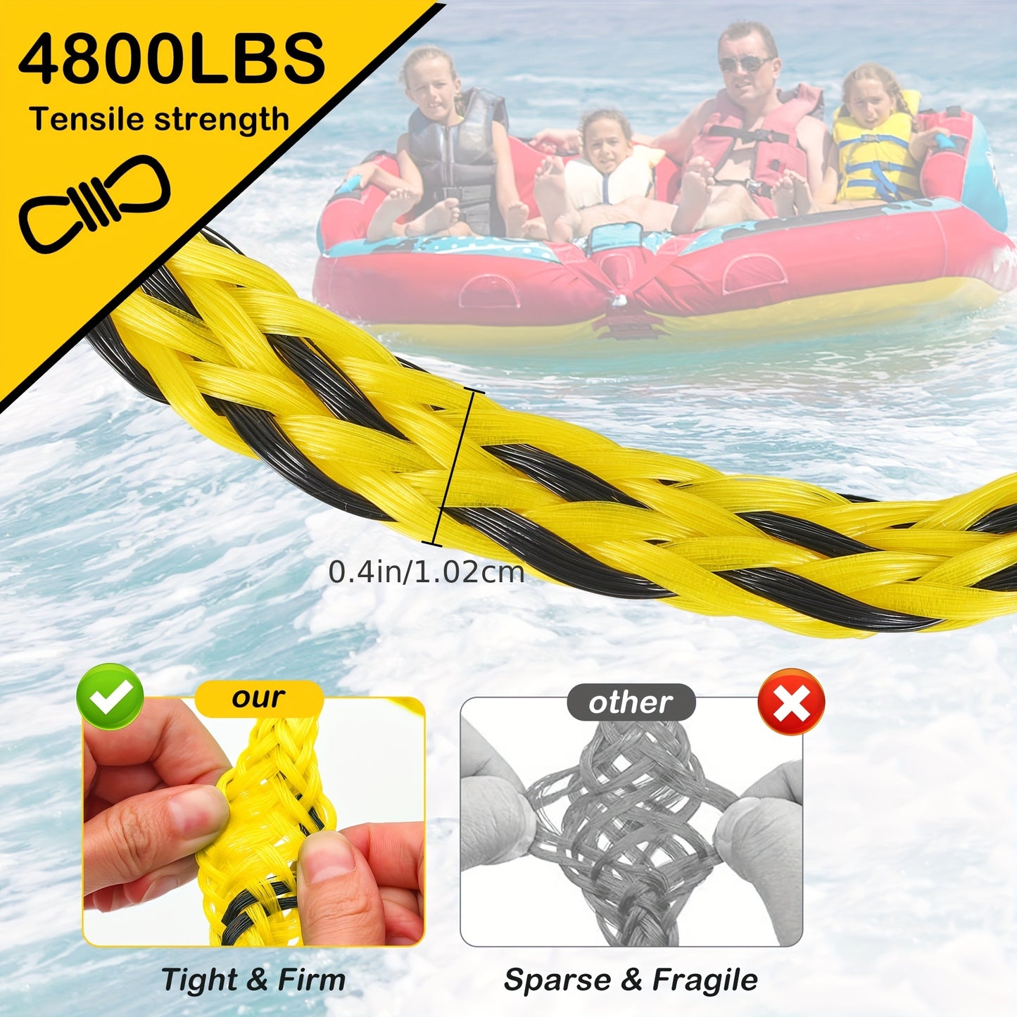 1100lb Heavy-Duty Self-Centering Boat Tow Harness
