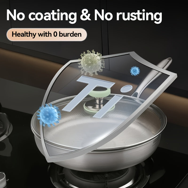 1pc Stainless Steel Non-Stick Frying Pan