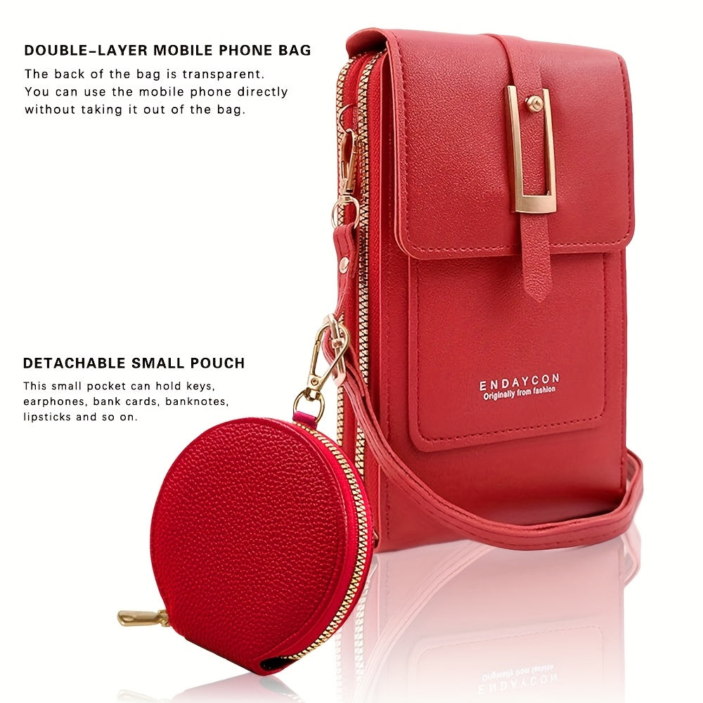 Women'S Multifunctional Crossbody Bag with Detachable Phone Pocket
