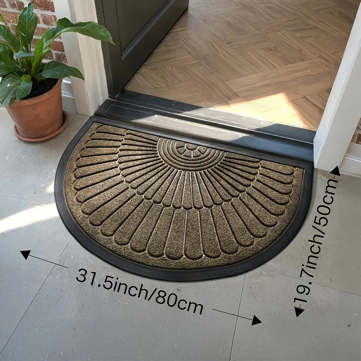 1pc Half Round Door Mat