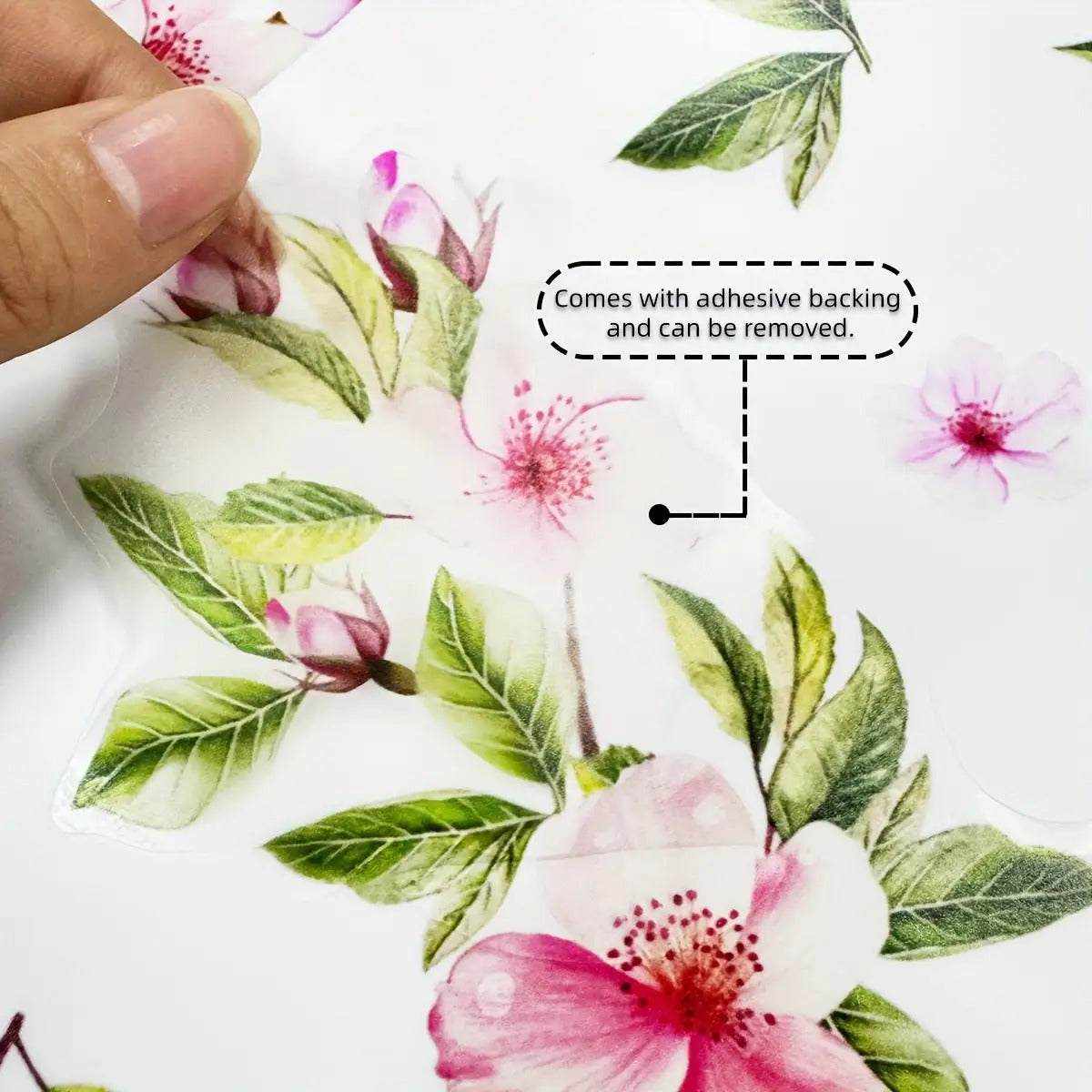 Six-Piece Large Peach Blossom Wall Decal | Self-Adhesive Stickers