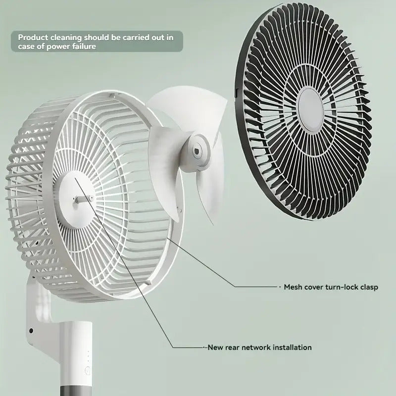 Silent High Wind Power USB Floor Fan (No Battery)