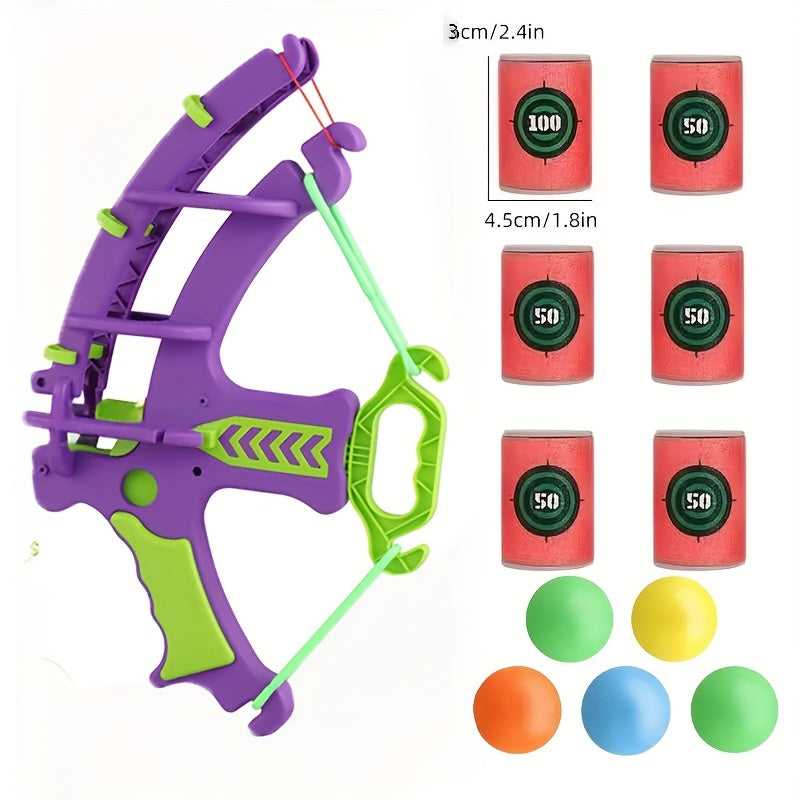 12pcs Blue and Green Interactive Archery Game Set with Colored Balls