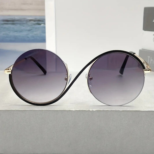 Stylish S-Shaped Round Fashion Glasses for Women & Men