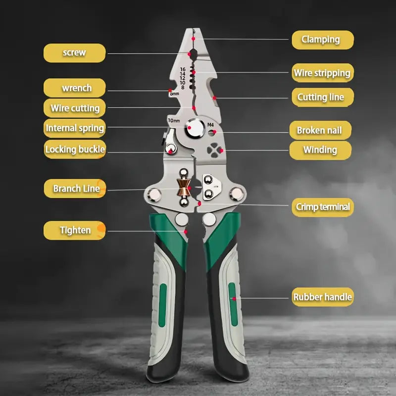 Multifunctional folding cable stripper