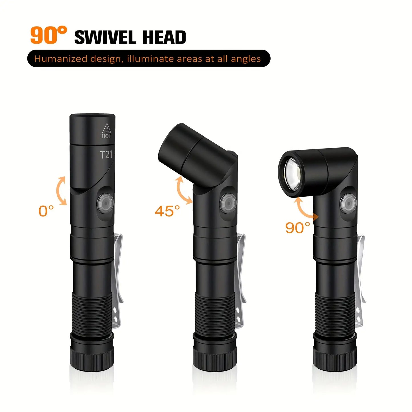 USB C Rechargeable Mini Flashlight With Clip
