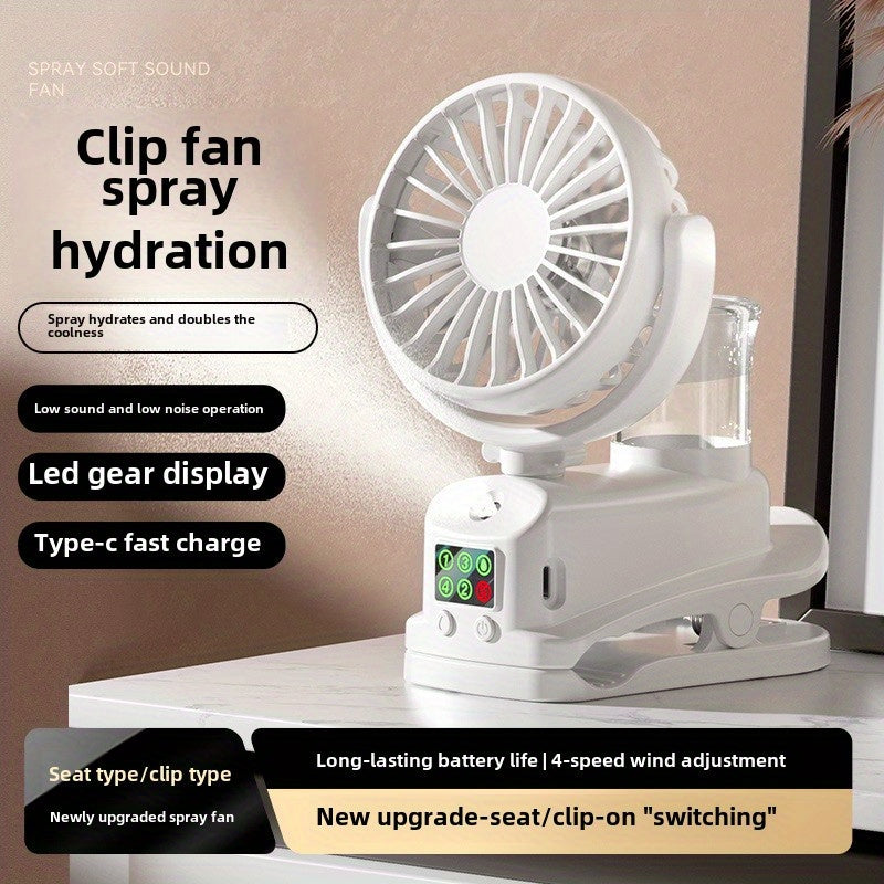 Portable USB Rechargeable Fan with Mist Humidifier