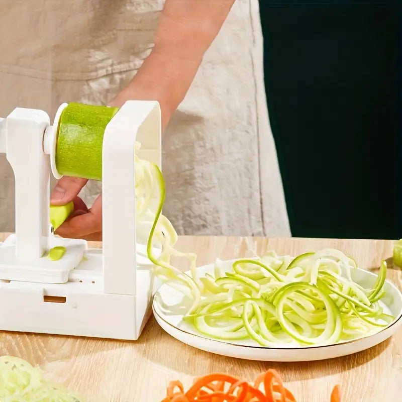 1pc Heavy-Duty Manual Spiral Slicer with Non-Slip Base