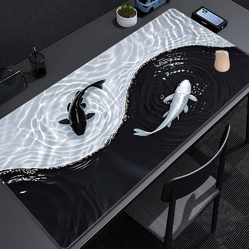 Stylish Black & White Waterproof Gaming Mouse Pad