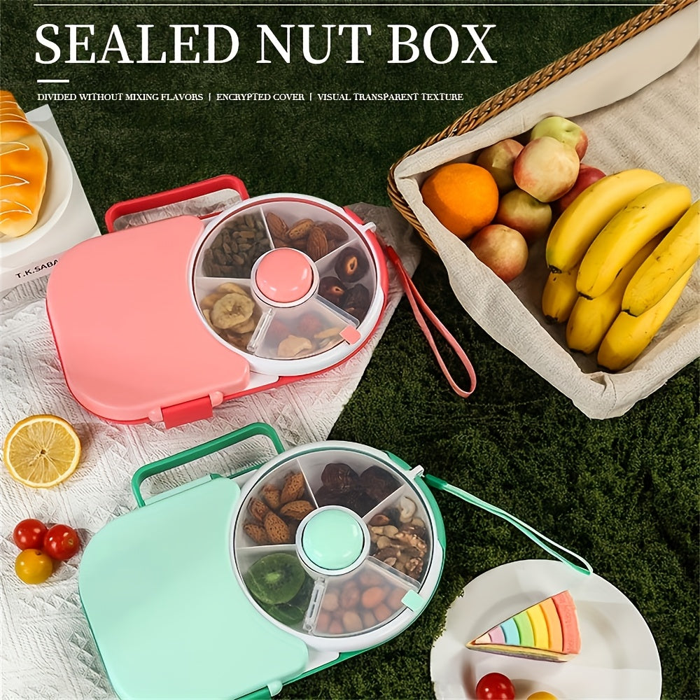 1pc Portable Tote Bag Rotating Lunch Box
