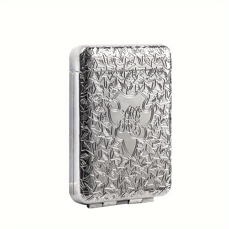 Classical European style alloy carved pressure-resistant metal cigarette case