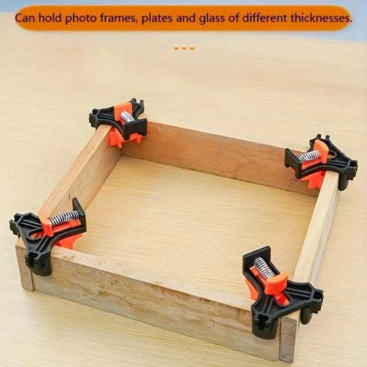 4pcs Adjustable 90-Degree Angle Clamps -  Reusable Woodworking Tools