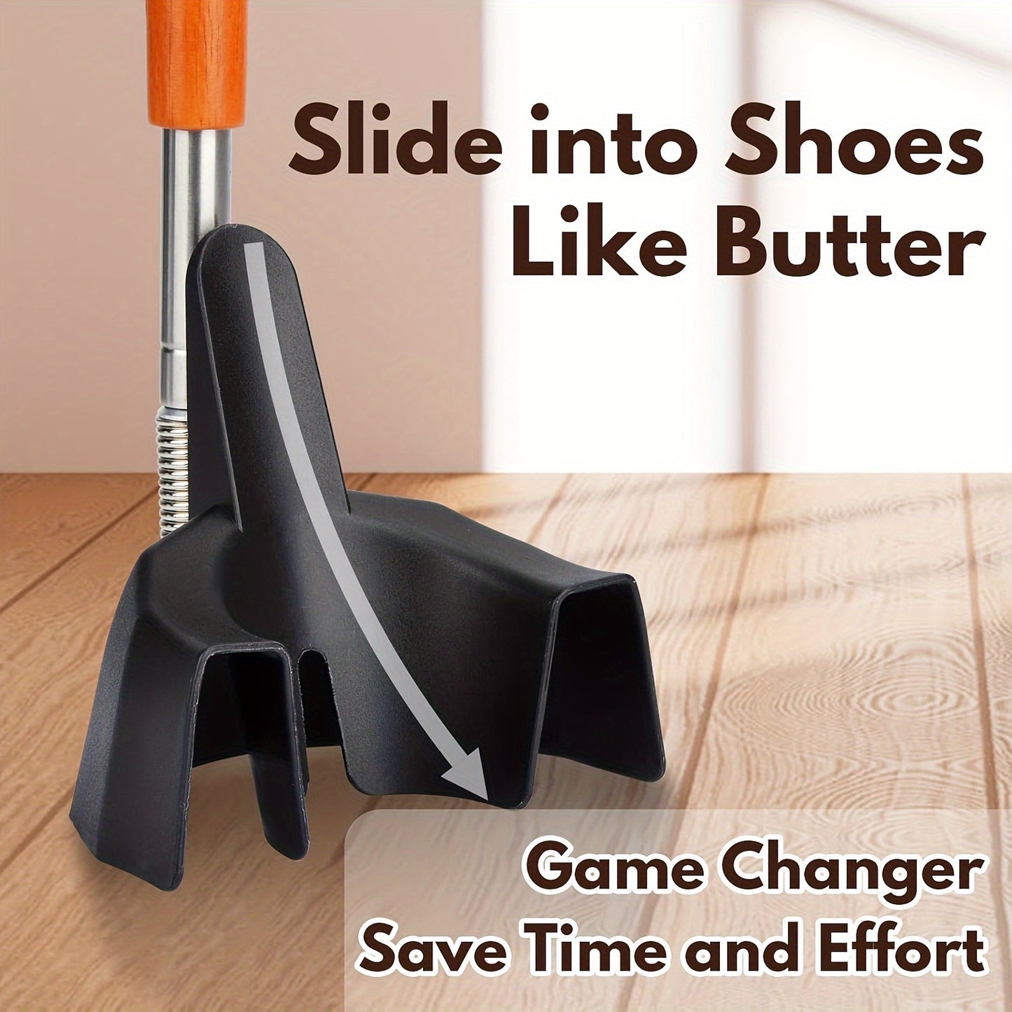 Bending free stainless steel extendable shoe extractor and shoe wearing aid
