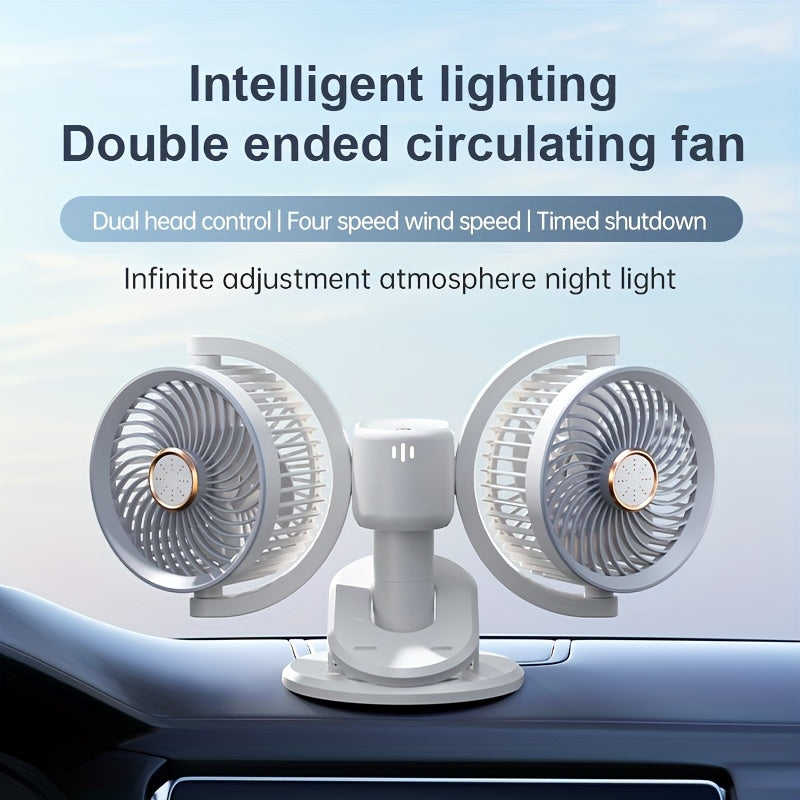 Rechargeable Night Light Double-Head Fan