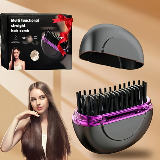 Portable Ionic Hair and Beard Straightener Brush