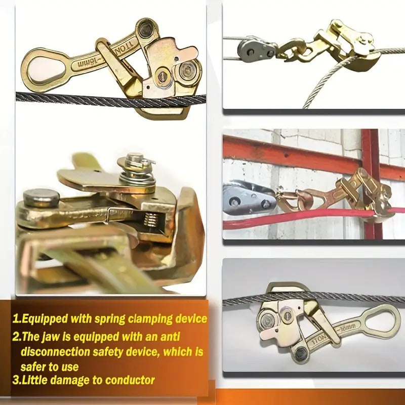 1pc Heavy-Duty Steel Cable Clamp with Adjustable Pulling Tool