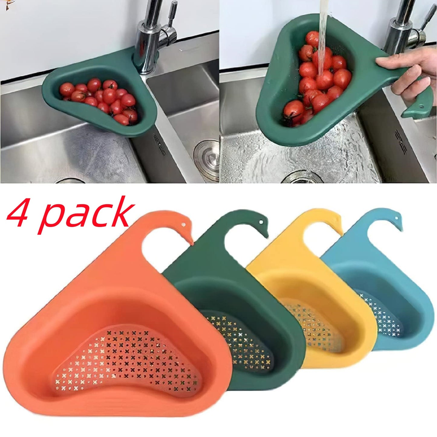 Kitchen Sink Drain Basket Swan Drain Rack (4-pack)