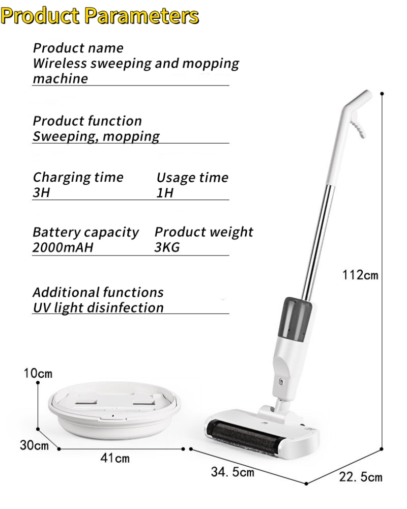 Wireless sweeping and mopping machine