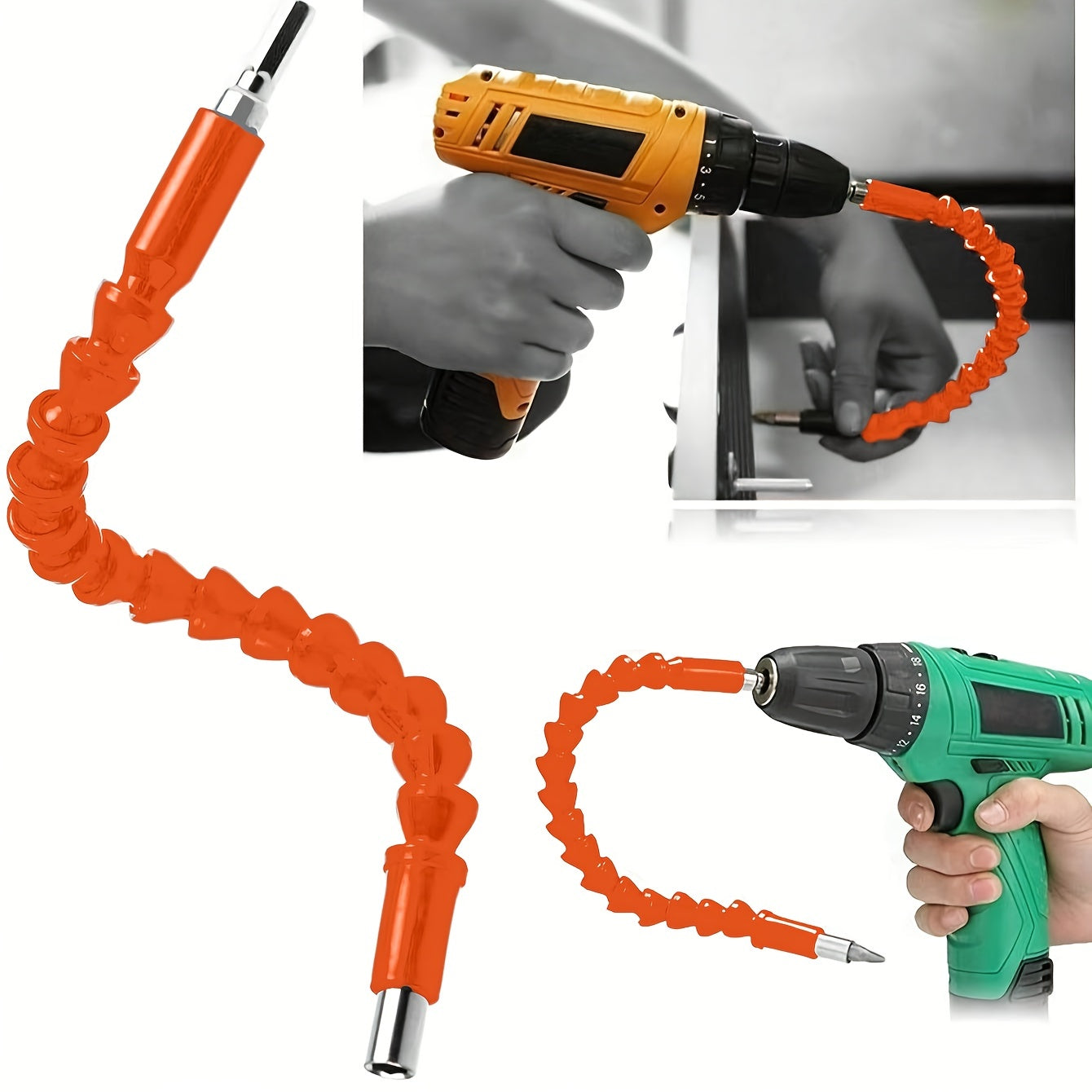 Electric Drill Universal Joint, Orange, Universal Soft Shaft