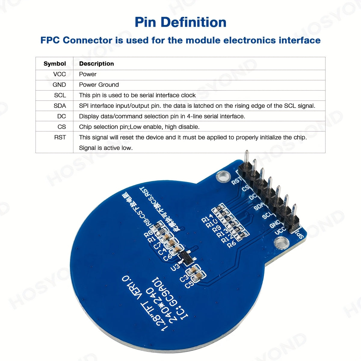 1.28 Inch  LCD Display Module Round RGB 240 * 240 GC9A01 Driver