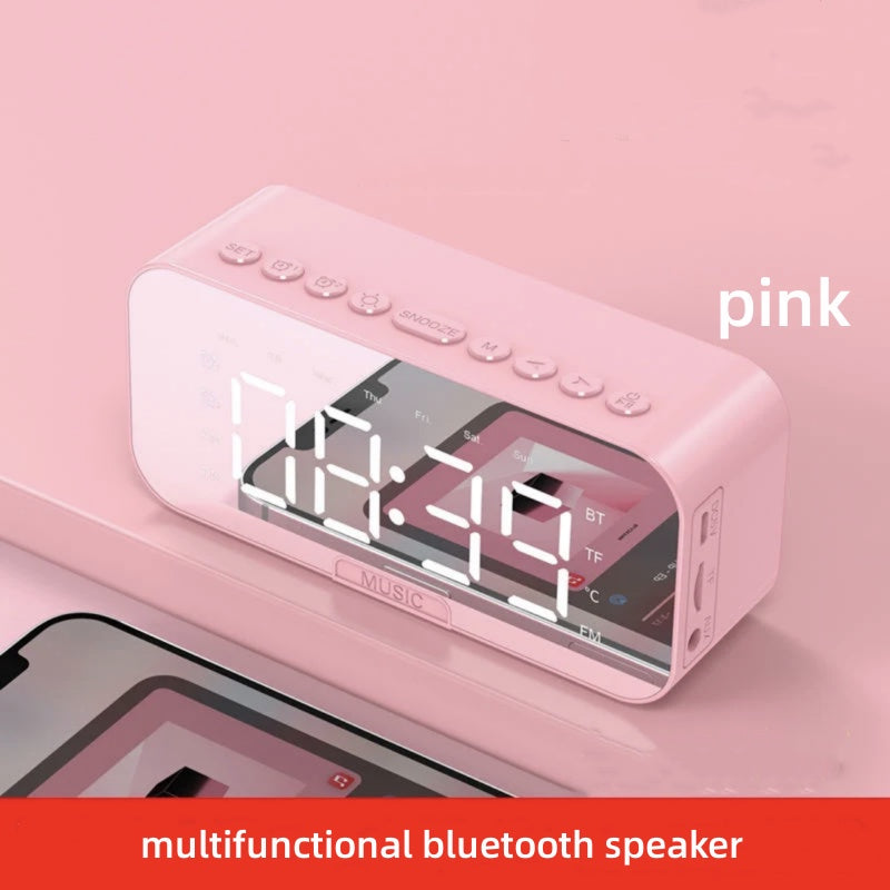 Bluetooth Speaker with LED Mirror Clock