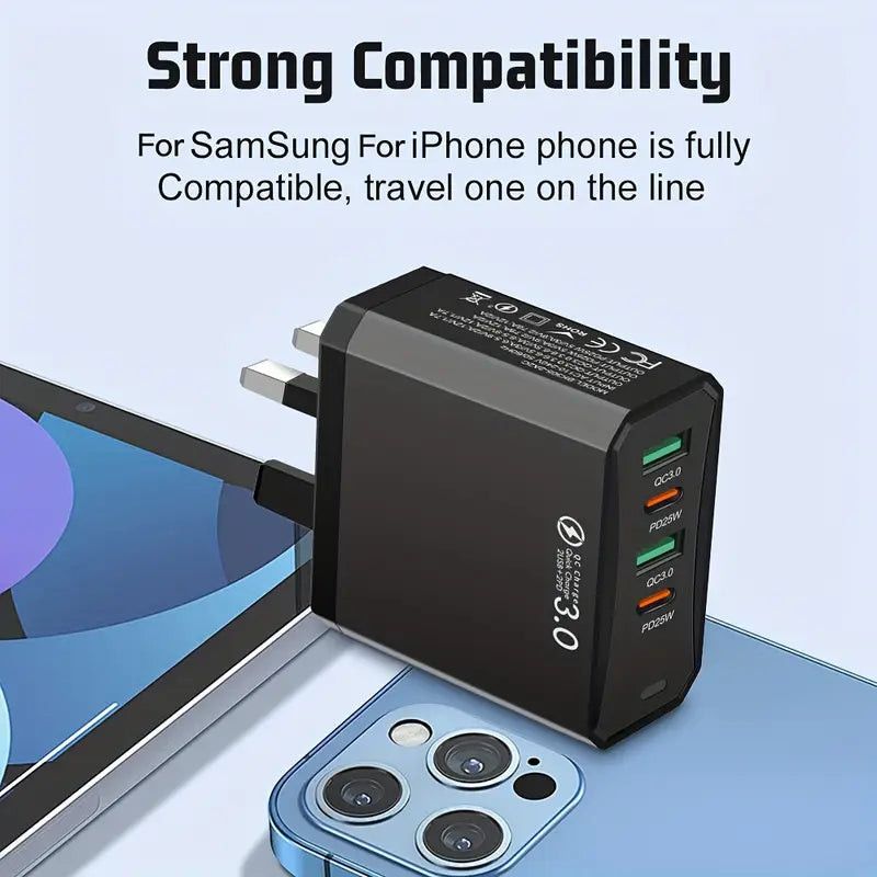 Super fast charging multi-port plug