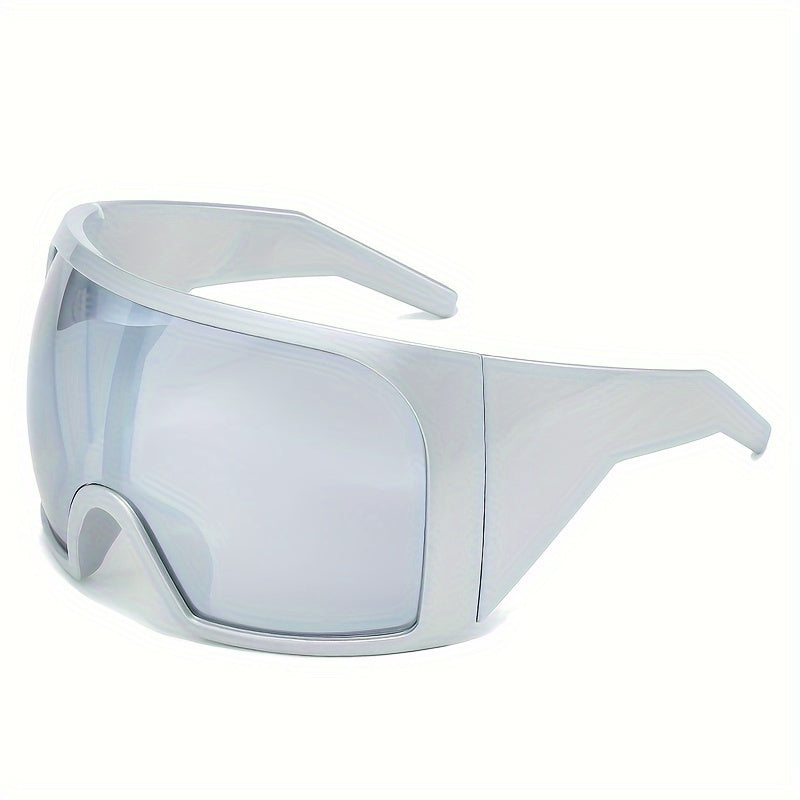 Retro Futuristic Oversized Men's Wrap-Around Fashion Glasses