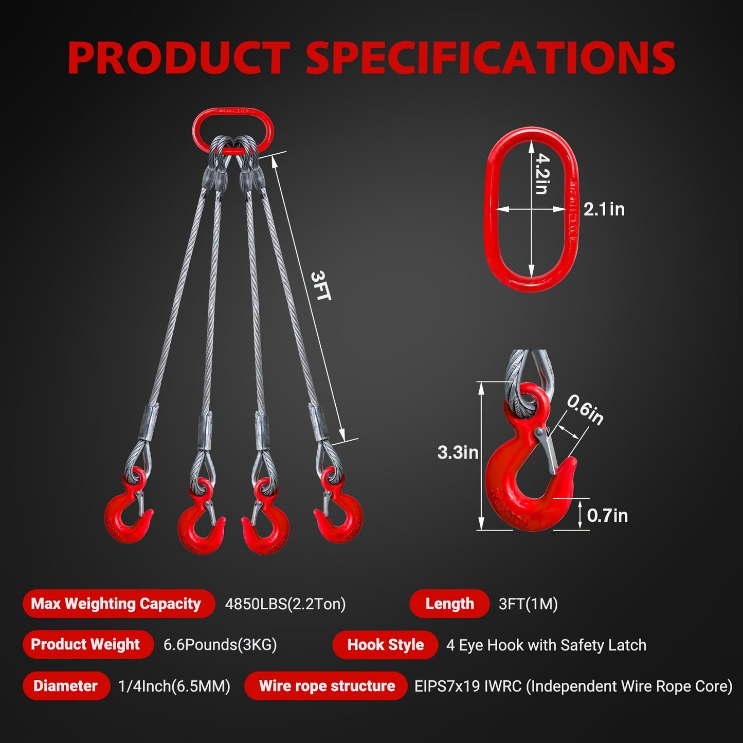 Heavy Duty Steel Wire Rope Sling