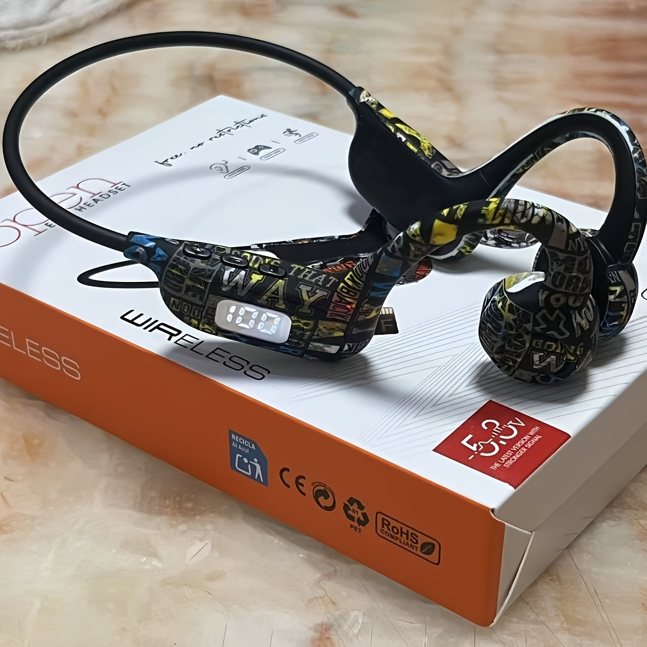 Wireless Bone Conduction Headphones with Microphone