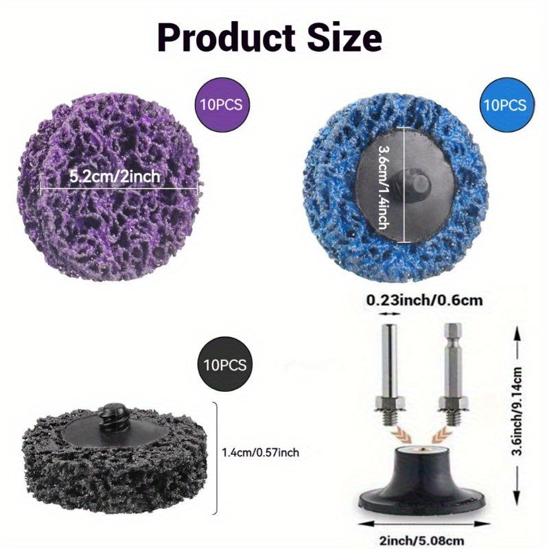 31-piece set of 2-inch silicon carbide sanding discs