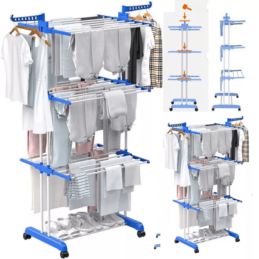 4 Tier Foldable Extra Large Clothes Drying Rack – Miaosheng（Superlucky）Mall