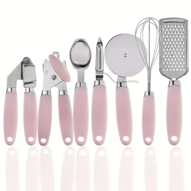 Pink Kitchen Accessories -  Stainless Steel Kitchenware Set