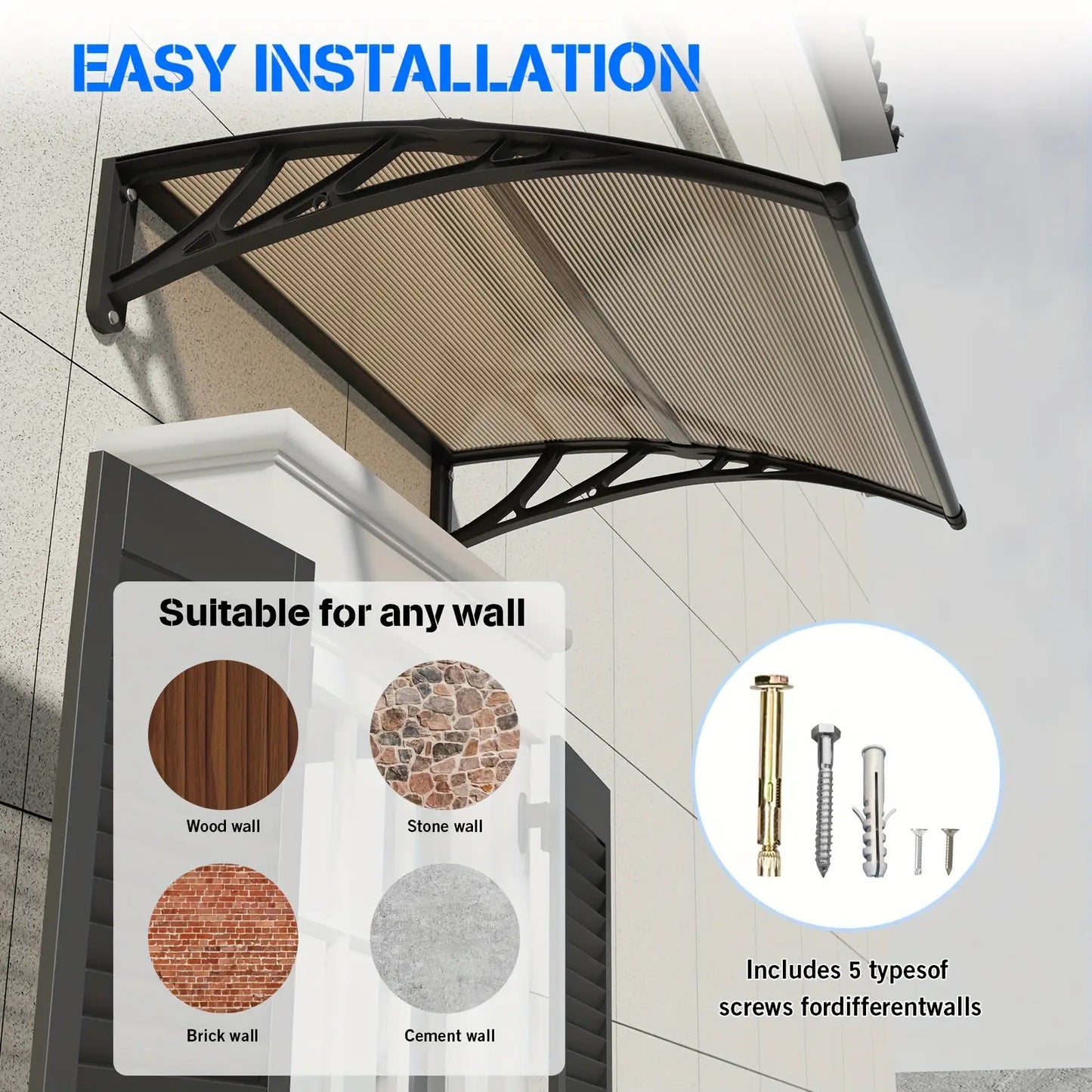 Polycarbonate Window Door Awning Canopy