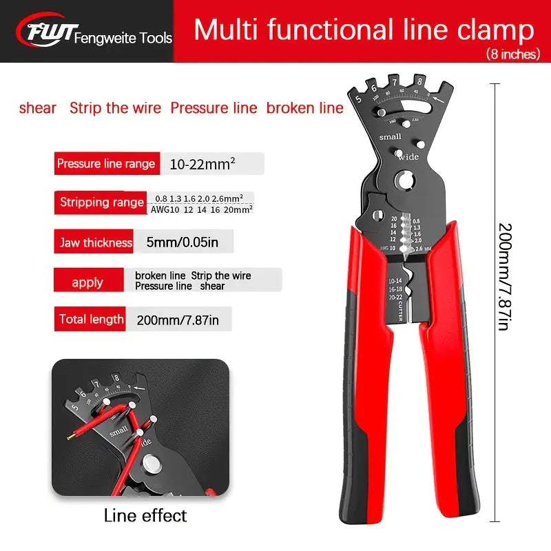 Multifunctional bending wire stripping pliers
