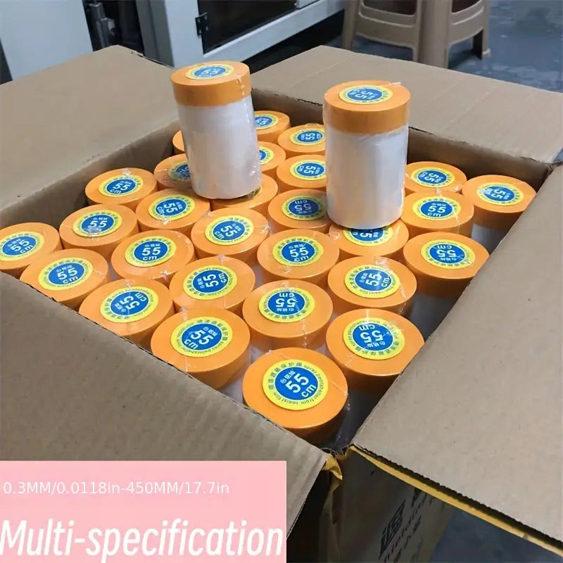 1 case of 12pcs wholesale Kraft Masking Film Pre-Adhesive Masking Paper Rolls