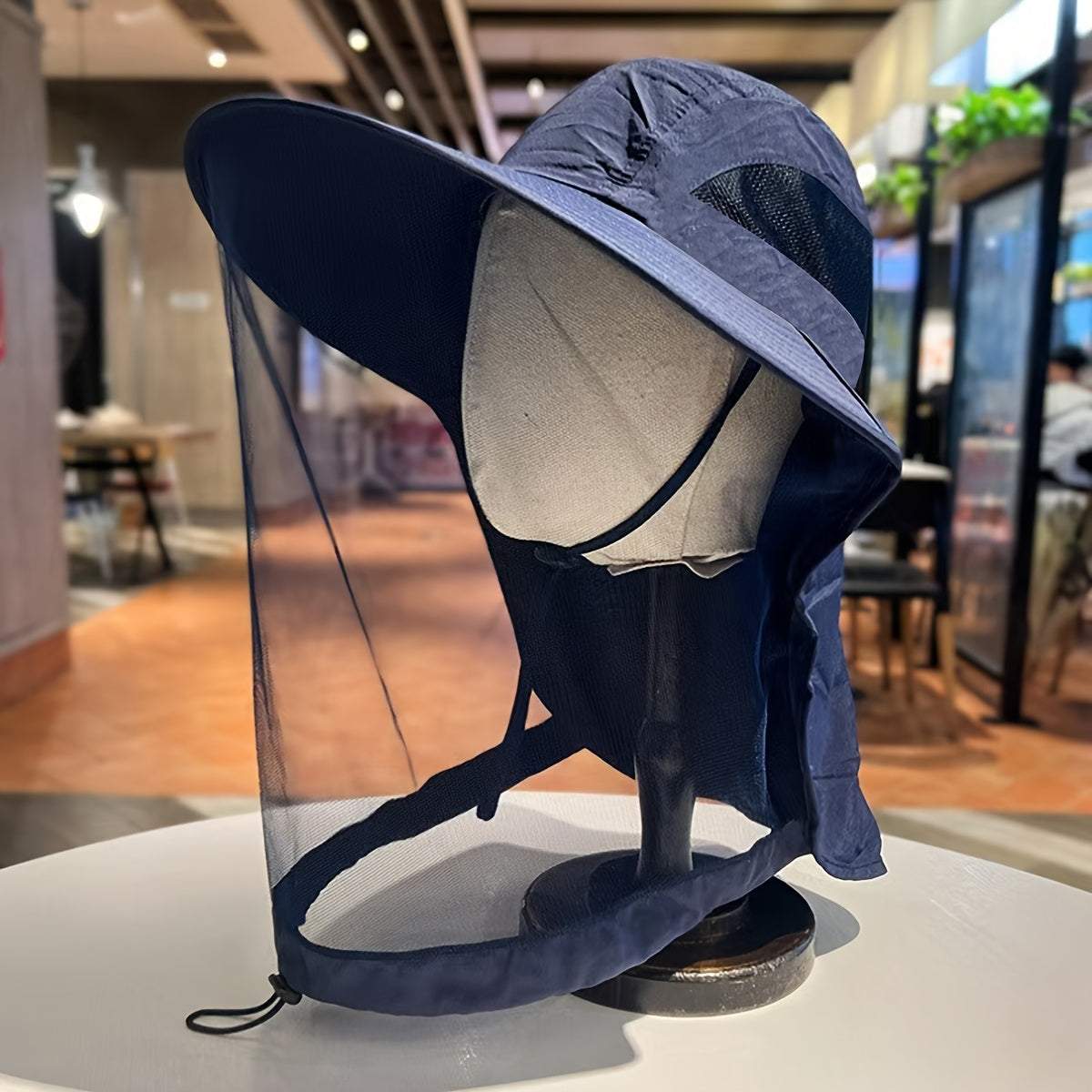 Breathable Mesh Sun Hat with Integrated Face Mask and Shawl